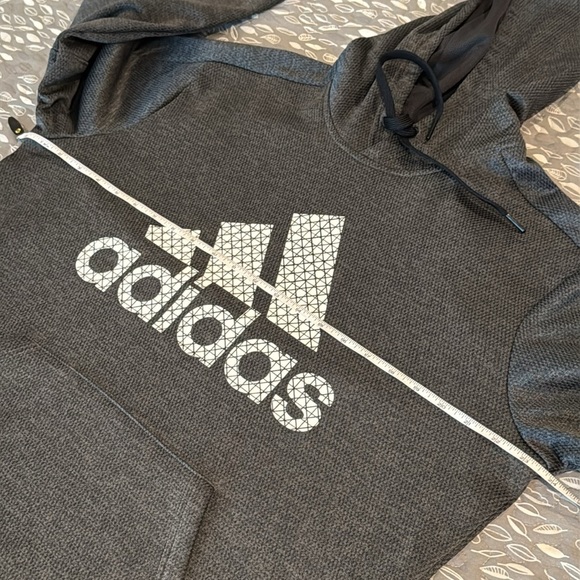 ADIDAS Grey Hooded Sweatshirt with Iconic Logo, size Large - Picture 6 of 12